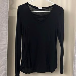 Black criss cross v neck. Long sleeve. Size medium